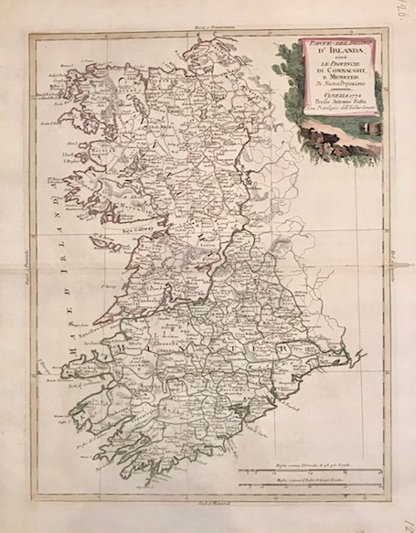 Zatta Antonio (1722-1804) Parte del Regno d'Irlanda cioè le Provincie di Connaught, e Munster di nuova projezione 1778 Venezia 